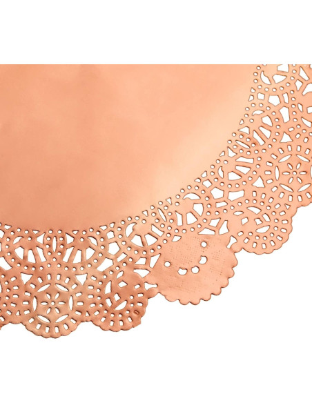 Juvale 100 Manteles Individuales Cobre Rosa 25.4 cm Redondos