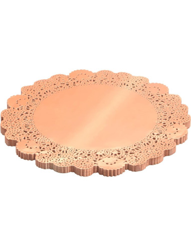 Juvale 100 Manteles Individuales Cobre Rosa 25.4 cm Redondos