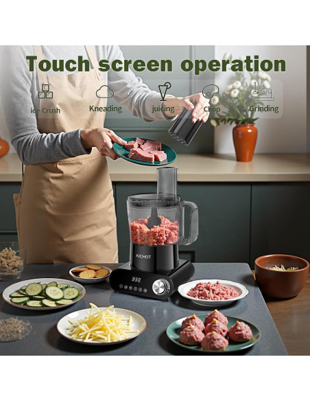 Procesador de Alimentos KICHOT E04 12 Tazas 600W Negro