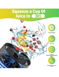 Licuadora Portátil BESNOOW HD-10 700ml 360W USB Recargable 2