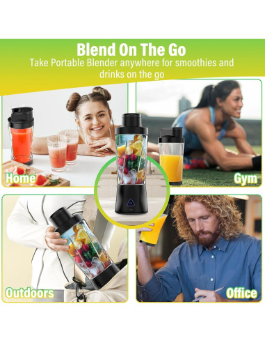 Licuadora Portátil BESNOOW HD-10 700ml 360W USB Recargable