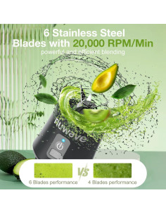 Mezclador Portátil Nuwave 16 oz Recargable Libre BPA 300W 2