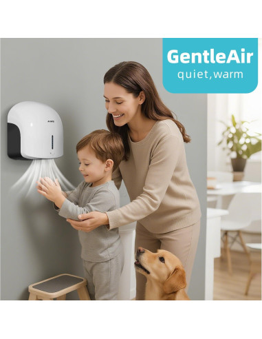 Secador de Manos AIKE AK2637 Blanco, Bajo Ruido, 1500W