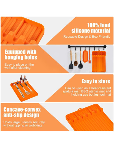 Juego de Herramientas para Parrilla TIKNIK - Alfombrilla de Silicona 39.9x27.9cm