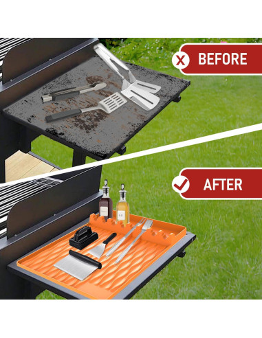 Alfombrilla de Silicona WAOUZN para Parrilla 40.6x29.2 cm Naranja