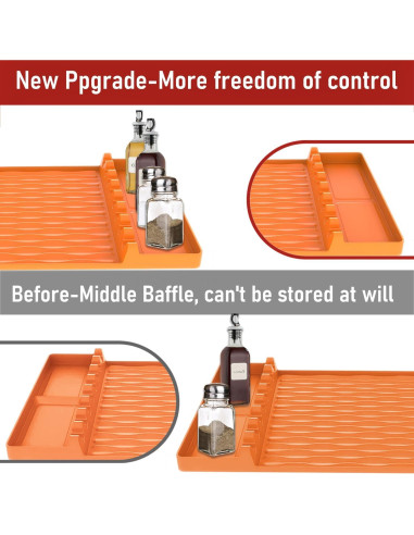 Alfombrilla de Silicona WAOUZN para Parrilla 40.6x29.2 cm Naranja