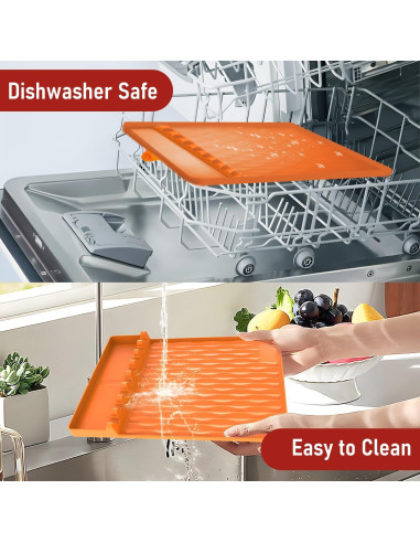 Alfombrilla de Silicona WAOUZN para Parrilla 40.6x29.2 cm Naranja