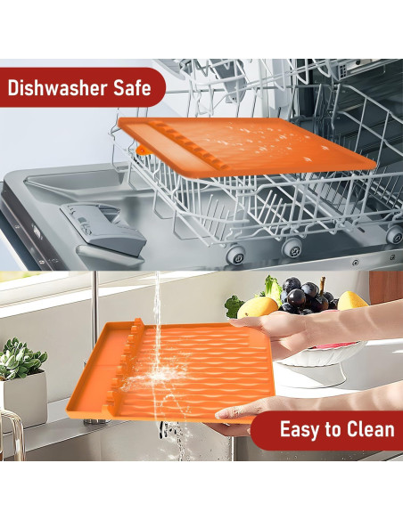 Alfombrilla de Silicona WAOUZN para Parrilla 40.6x29.2 cm Naranja