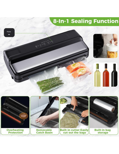 Máquina Selladora al Vacío Kweete VCM001 85kPa Automática