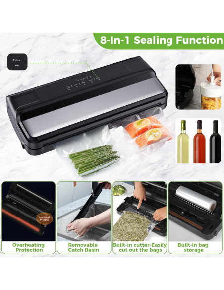 Máquina Selladora al Vacío Kweete VCM001 85kPa Automática