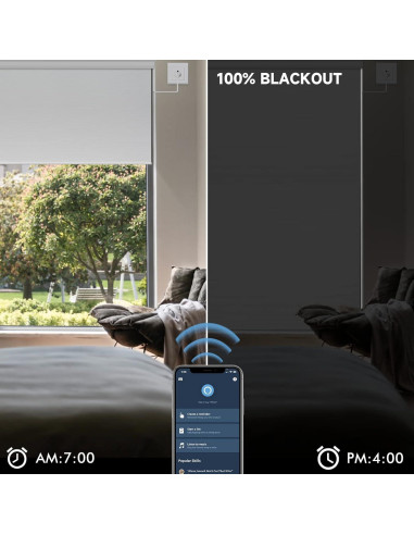 Persianas enrollables blackout motorizadas Graywind 55x183 cm