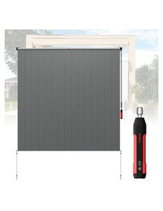 Persiana enrollable exterior OOTONAT 2.44x1.83m gris oscuro