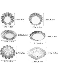 18 Mini Moldes de Tartaleta Acero Inoxidable Hemoton 6.1 cm 2