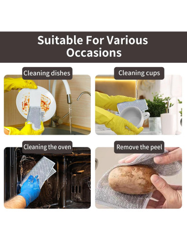 Trapos de Lavado de Platos Sopurrrdy - 3 Piezas Sin Rayones