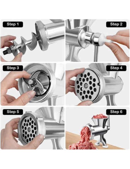 Picadora de Carne Manual Vdsfand con Embudo para Salchichas