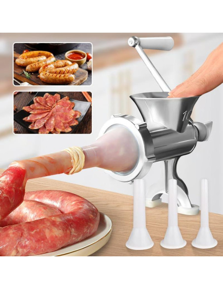 Picadora de Carne Manual Vdsfand con Embudo para Salchichas