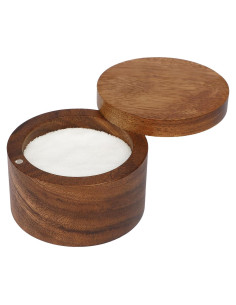 Caja de Sal de Madera de Acacia ZOVANO con Tapa Magnética