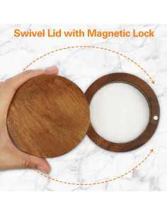 Caja de Sal de Madera de Acacia ZOVANO con Tapa Magnética 2