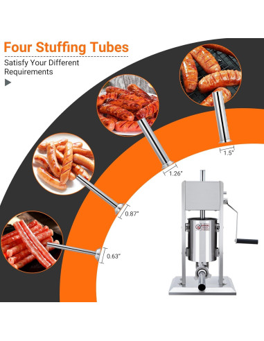 Rellenador de Salchichas GarveeHome 3L Acero Inoxidable Doble Velocidad