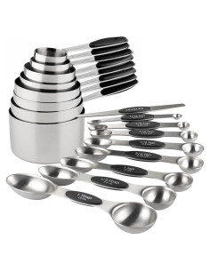 Juego de Tazas y Cucharas Medidoras YAMOLIN Acero Inoxidable