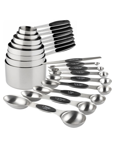 Juego de Tazas y Cucharas Medidoras YAMOLIN Acero Inoxidable