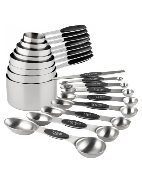 Juego de Tazas y Cucharas Medidoras YAMOLIN Acero Inoxidable