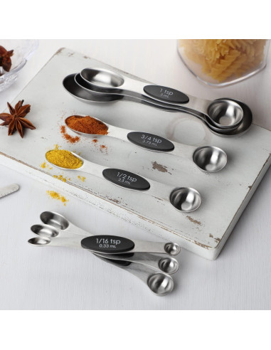 Juego de Tazas y Cucharas Medidoras YAMOLIN Acero Inoxidable