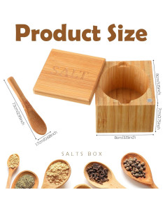 Caja de Sal de Bambú Honeydak con Tapa Magnética 170g 2