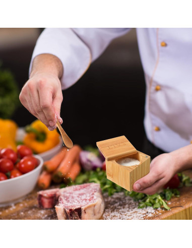 Caja de Sal de Bambú Honeydak con Tapa Magnética 170g