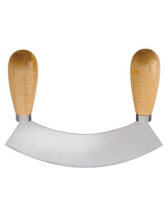 Cortador Mezzaluna HIC Kitchen Doble Mango Acero Inoxidable 17.46cm