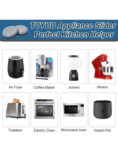 Paquete de 12 Deslizadores Autoadhesivos TUYUU para Electrodomésticos