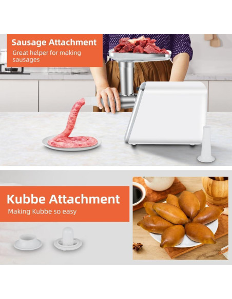 Picadora de Carne Eléctrica axGear 2800W Acero Inoxidable