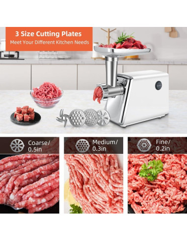 Picadora de Carne Eléctrica axGear 2800W Acero Inoxidable