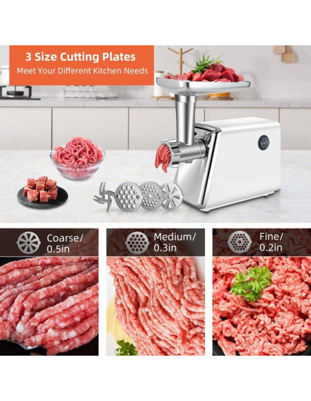 Picadora de Carne Eléctrica axGear 2800W Acero Inoxidable