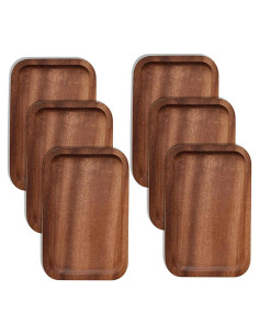 Paquete de 6 bandejas de madera Linwnil 20.32x12.7cm resistentes