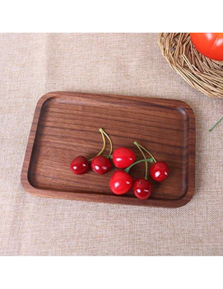 Paquete de 6 bandejas de madera Linwnil 20.32x12.7cm resistentes