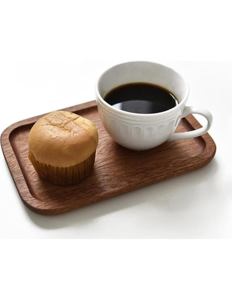 Paquete de 6 bandejas de madera Linwnil 20.32x12.7cm resistentes