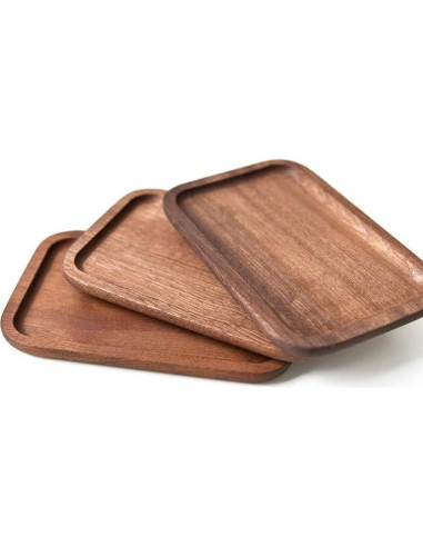 Paquete de 6 bandejas de madera Linwnil 20.32x12.7cm resistentes
