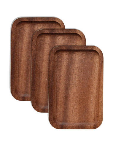 Paquete de 6 bandejas de madera Linwnil 20.32x12.7cm resistentes