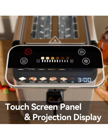 Tostadora de 4 Rebanadas Whall KST088 Acero Inoxidable Táctil