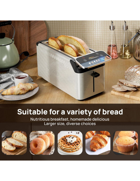 Tostadora de 4 Rebanadas Whall KST088 Acero Inoxidable Táctil