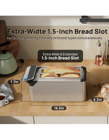 Tostadora de 4 Rebanadas Whall KST088 Acero Inoxidable Táctil