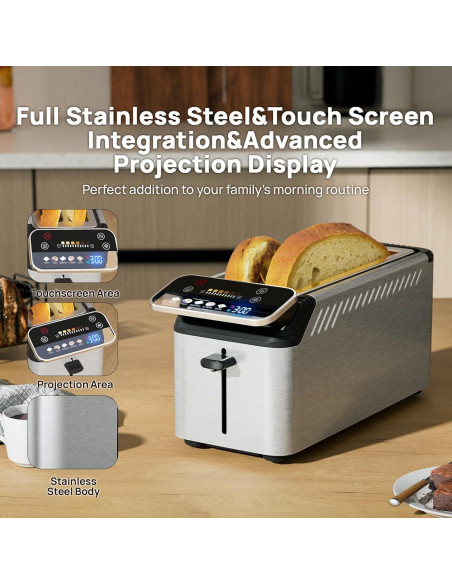 Tostadora de 4 Rebanadas Whall KST088 Acero Inoxidable Táctil