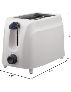 Tostadora Brentwood TS-260W 2 Rebanadas Blanca Cool Touch 2