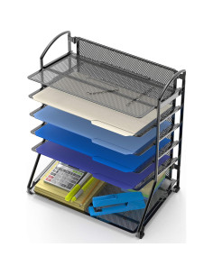 Organizador de Archivos Deslizante Simple Houseware, 6 Niveles, Negro, 2 Paquetes 2