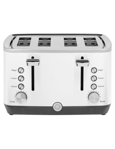 Tostadora GE 4 Rebanadas Blanca | Ranuras Anchas y 7 Configuraciones