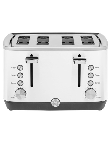 Tostadora GE 4 Rebanadas Blanca | Ranuras Anchas y 7 Configuraciones
