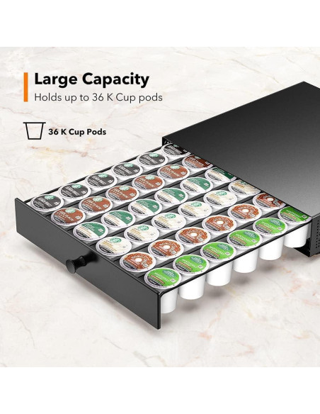 Soporte Deslizante para K Cup Goldlion - Organizador Negro 36 Cápsulas