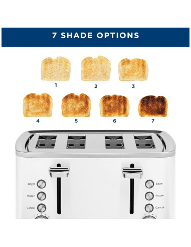 Tostadora GE 4 Rebanadas Blanca | Ranuras Anchas y 7 Configuraciones
