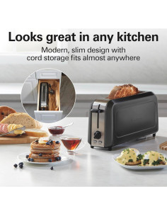 Tostadora Hamilton Beach 2 Rebanadas Negra con Control de Dorado 2